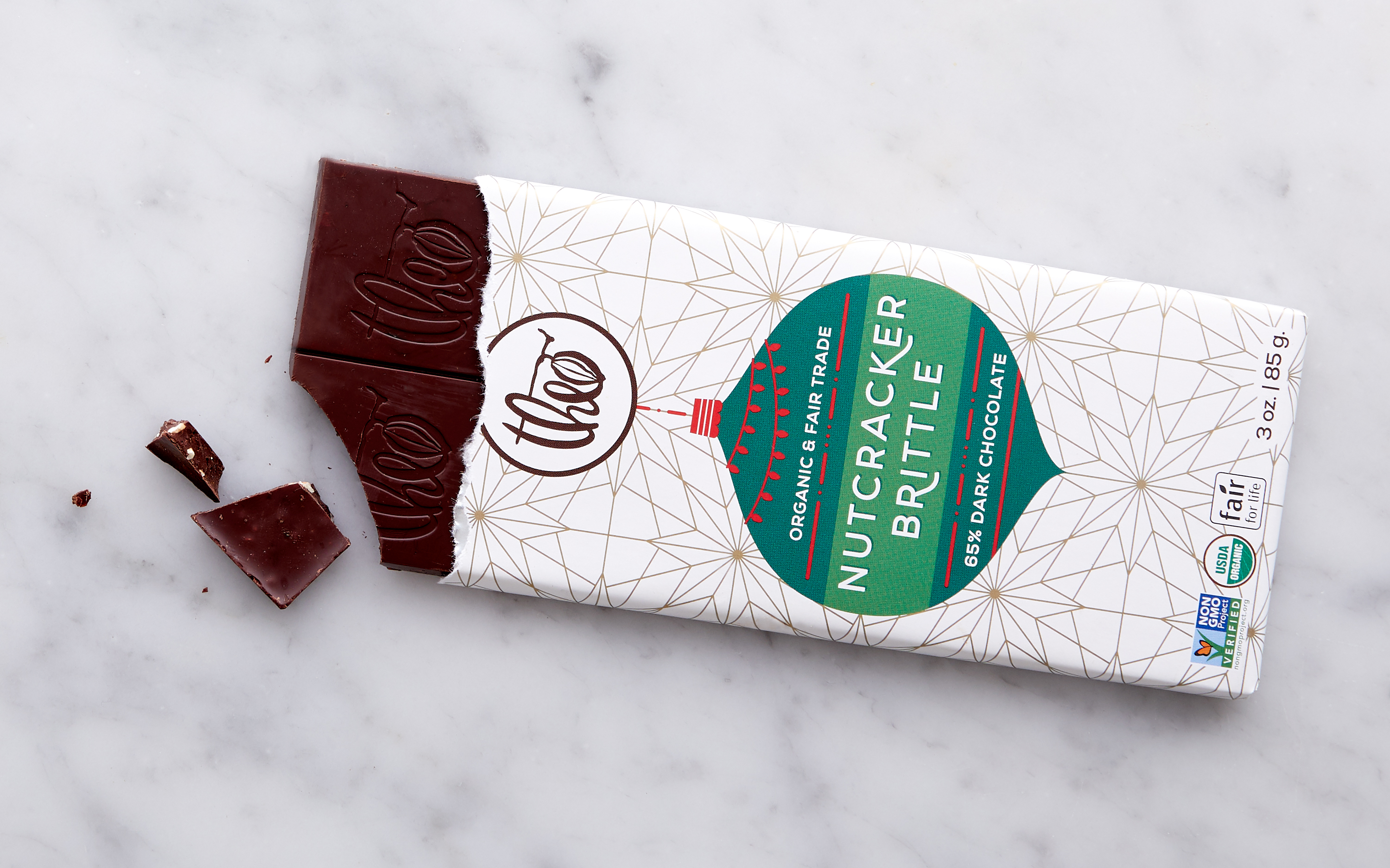Organic Nutcracker Brittle Chocolate Bar Theo Chocolate SF Bay